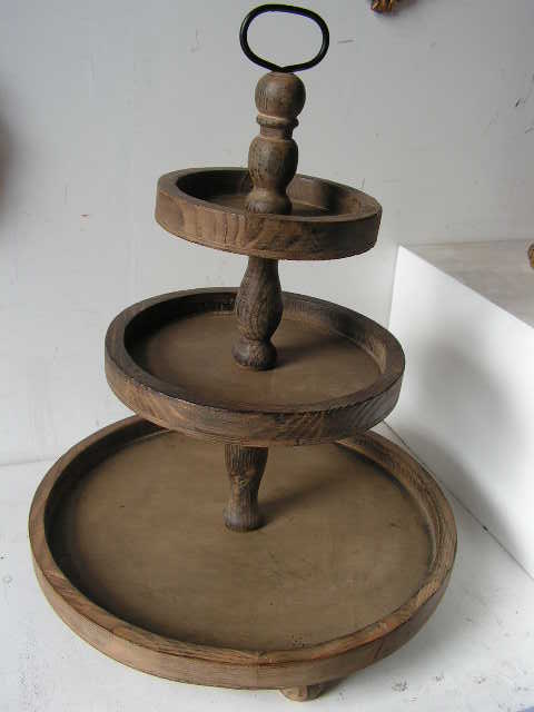 CAKE STAND, Timber 3 Tier - 65cm H x 50cm Dia